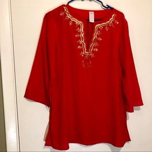 📏Medium Pink tunic gold medium kurti women shirt